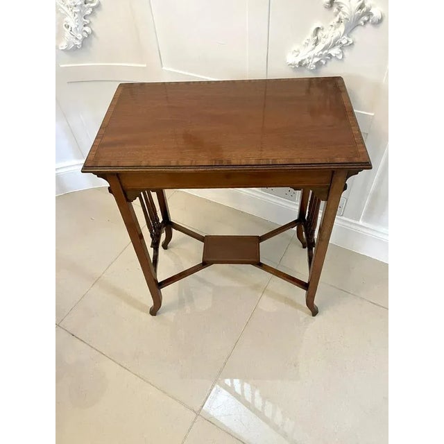 Antique Edwardian Mahogany Inlaid Side Table For Sale - Image 16 of 16