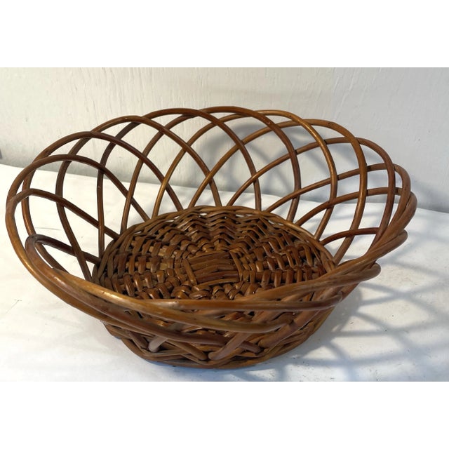 Nice vintage open weave top basket