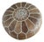 Vintage Moroccan Leather Pouf For Sale