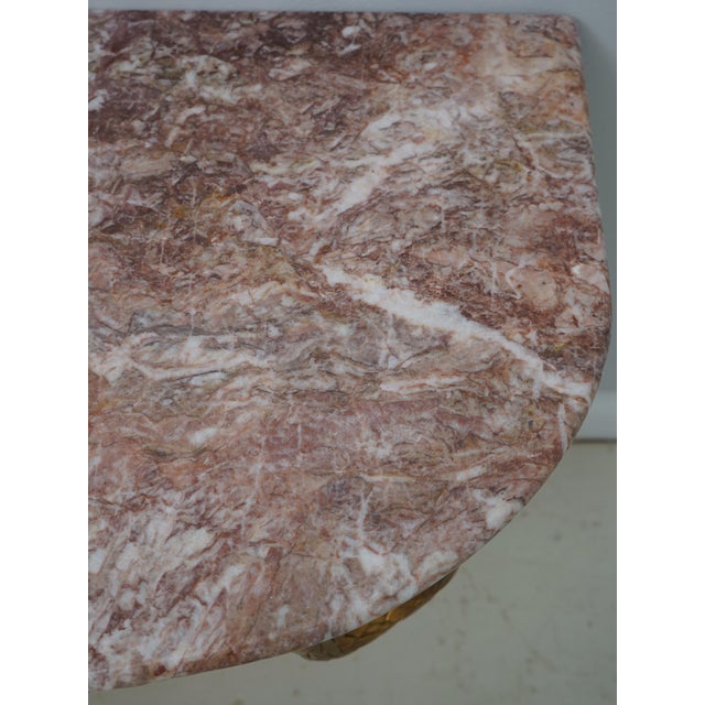 Stone Pair of French Louis XV Style Marble Top Wall Console Tables For Sale - Image 7 of 14