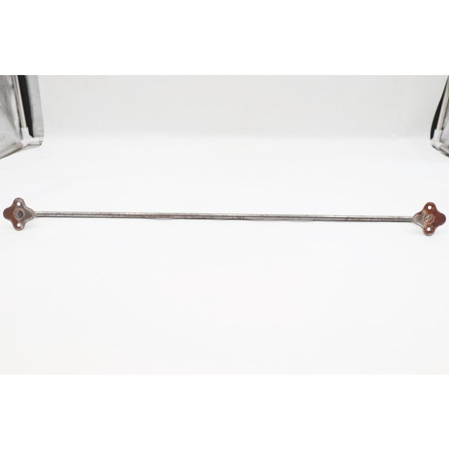 Mid 20th Century Vintage 24.125 In. Nickel Finish Steel Towel Bar For Sale - Image 5 of 6