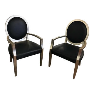 Silver Leaf Chairs Att. To John Hutton for Donghia - a Pair For Sale