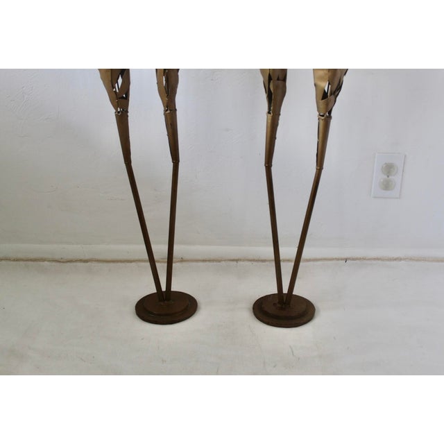 Monumental Stylized Bronze-Finished Metal Gazelle Sculptures-a Pair For Sale - Image 15 of 17