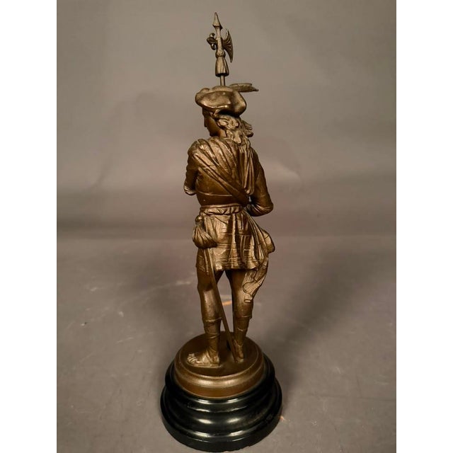 Pair of 19th Century European Bronze-Finished Soldier Figures With Ebonized Bases, Circa 1890 For Sale - Image 16 of 18