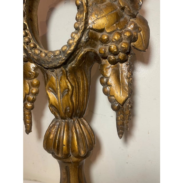 Gold Large Antique 1600's Hand Carved Gilt-Wooden Religious Relic Stand Sculpture Art For Sale - Image 8 of 14