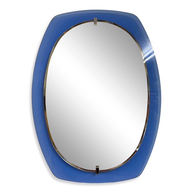 Blue Glass Mirror, Italy, 1970s For Sale - Image 10 of 10