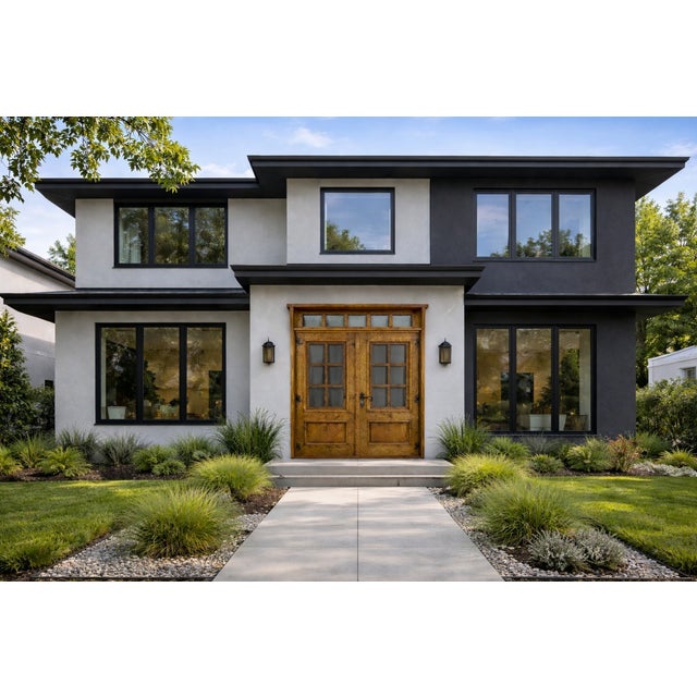 Mexican Handcrafted Solid Wood Rustic Exterior Double French Door – Custom Mexican Design Made to Order For Sale - Image 3 of 16