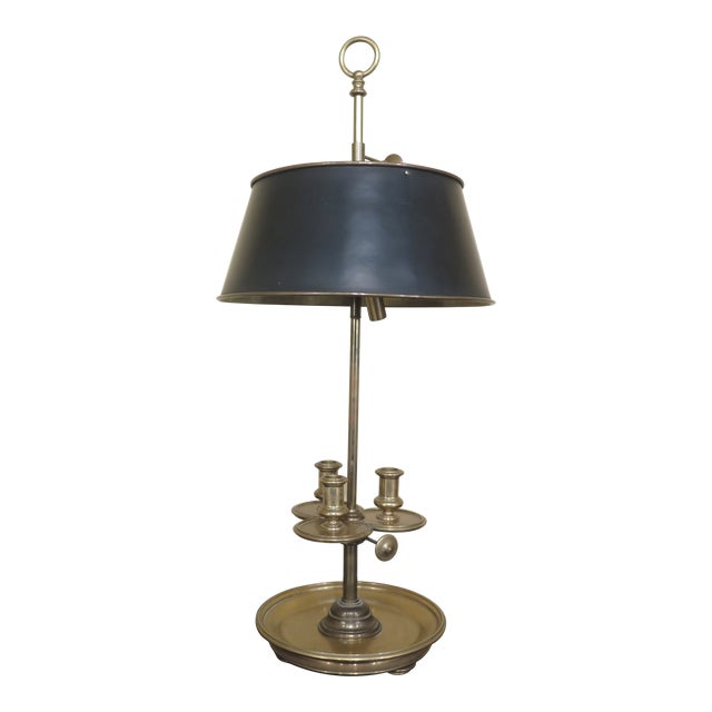 Chapman Black Shade Brass Table or Desk Lamp Chairish