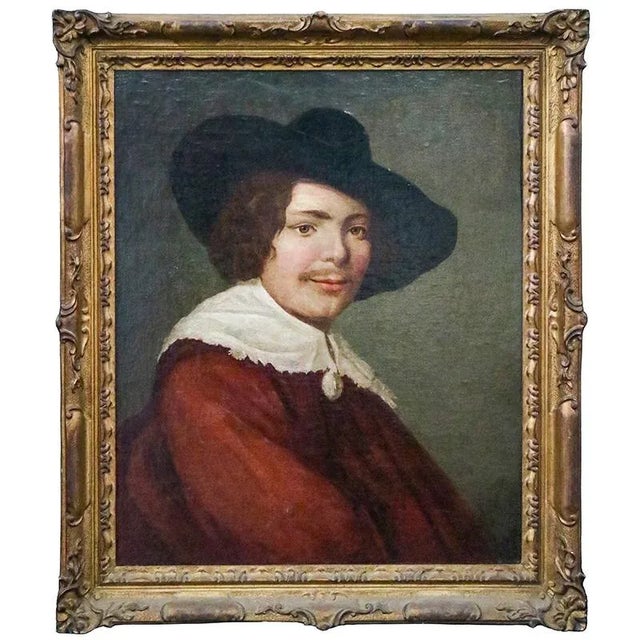 Flemish Artist after Frans Hals, Portrait of a Young Man, 1700s, Oil on Canvas For Sale - Image 8 of 8