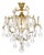 French Crystal Drop Pendant, Antique Brass, Circa 1920 For Sale