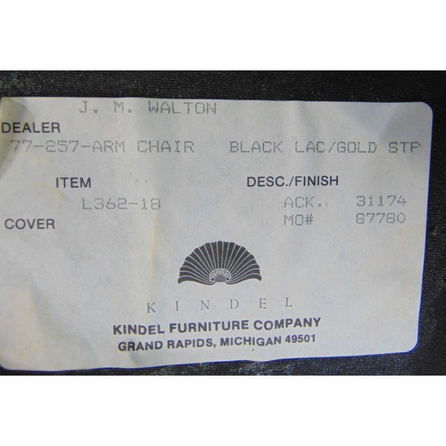 Kindel Regency Style Ebonized and Paint Decorated Armchair For Sale In Philadelphia - Image 6 of 10