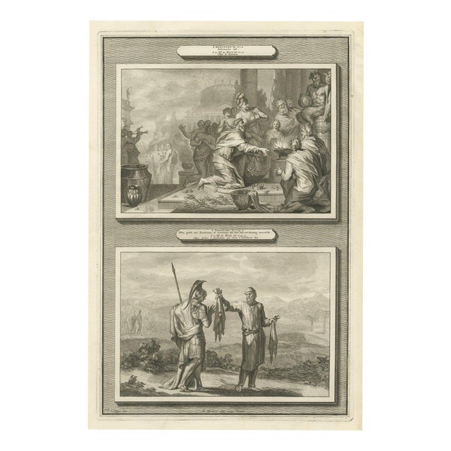 Pieter Mortier, The Fall of Solomon and Ahijah's Prophecy to Jeroboam, 1700, Engraving For Sale