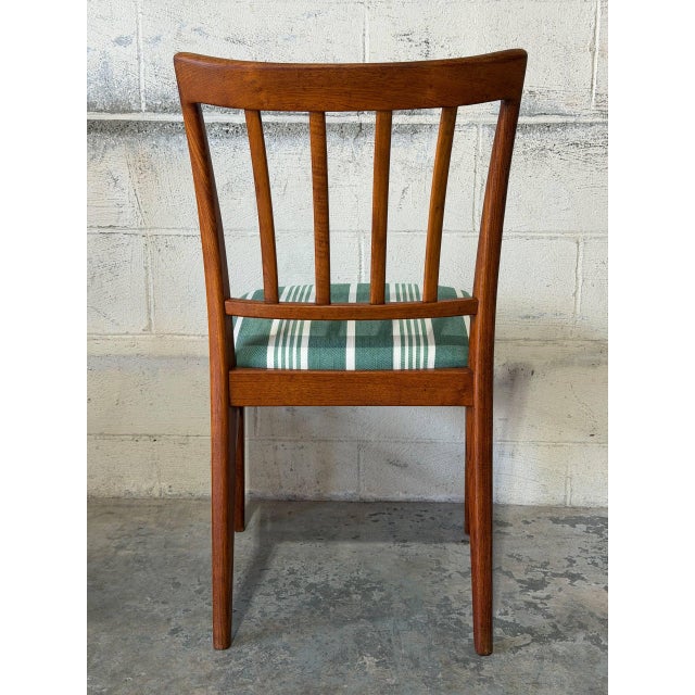 Teak Slat Back Dining Chairs Set of 6 Newly Reupholstered Swedish Mid-Century Modern 1960s For Sale - Image 11 of 13