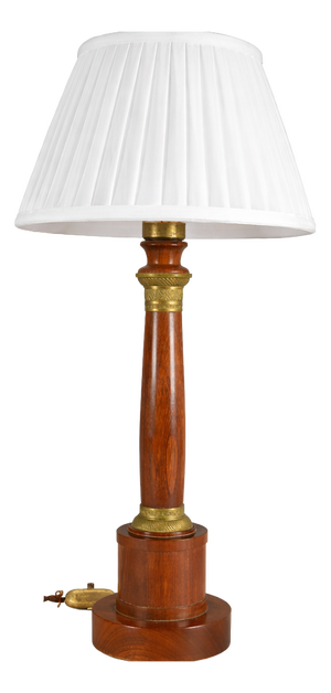 Neoclassical Turned Wood Column Table Lamp, 1950s
