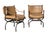 Pair of Curule Leather and Brass Campaign Armchairs Styled After Steve Chase For Sale - Image 15 of 18