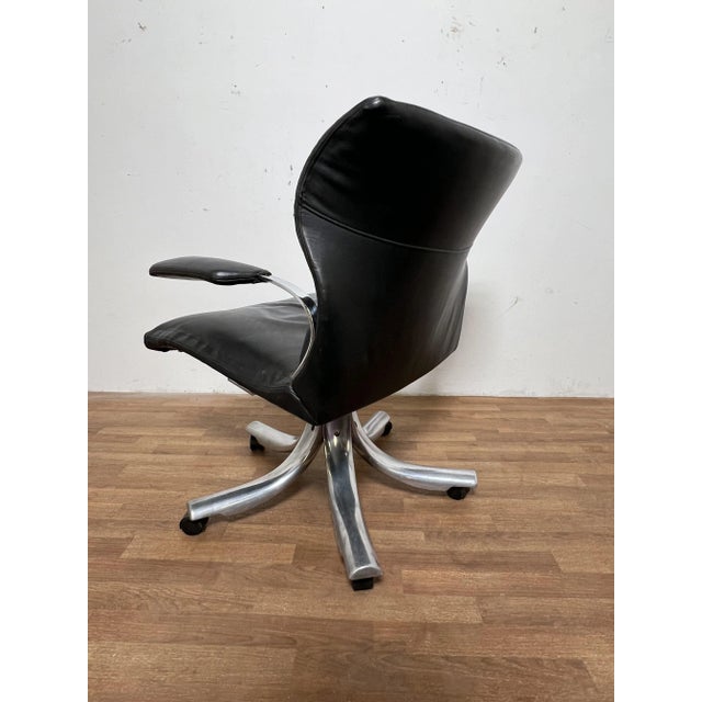1970s Ca. 1970s Giovanni Offredi for Saporiti Italia "Ondo" Executive Leather Desk Chair For Sale - Image 5 of 12