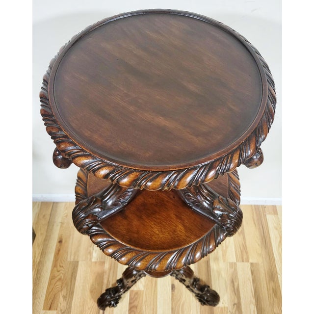 Early 20th Century Antique American Federal Style Carved Wood Fern Stand Pedestal For Sale - Image 5 of 17