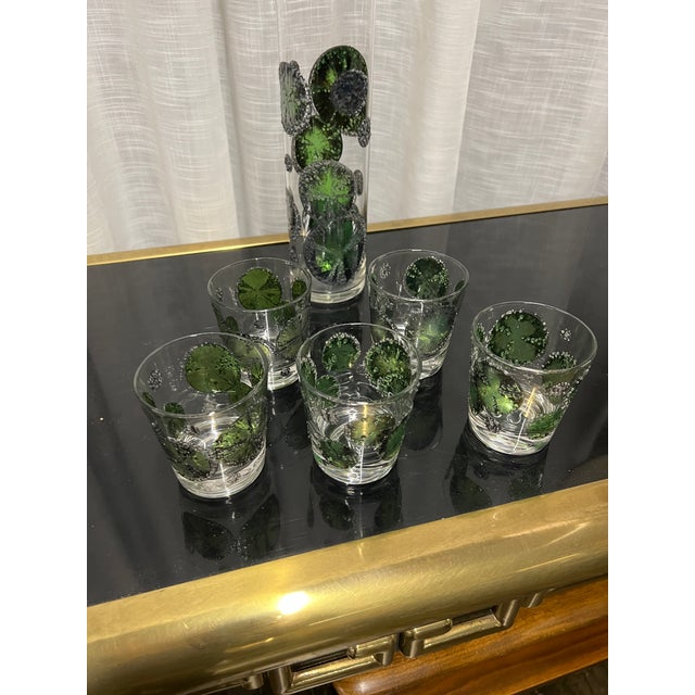 Mid 20th Century Fred Press Lime Slices Cocktail Pitcher and Rocks Glasses Set- 6 Pieces For Sale In Chicago - Image 6 of 7