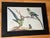 Beautiful Naturalist style print of a watercolor by Sarah Stone (1759-1844) of a parrot pair in a branch with a butterfly....
