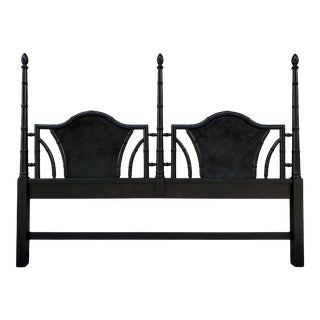 Faux Bamboo and Woven Headboard King Size For Sale