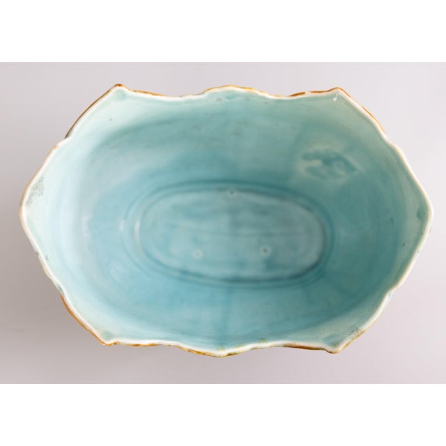 Antique Onnaing Majolica Love Birds Parakeets Jardiniere Cachepot, Circa 1880 For Sale - Image 9 of 12