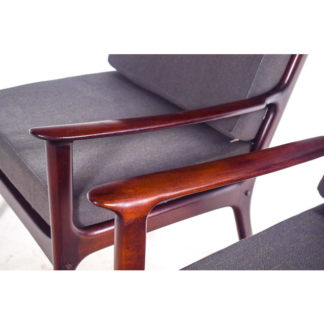 Set of two scandinavian modern easy chair model PJ 112 in rosewood manufactured by Peter Jeppesen in Denmark 1951s. This...