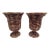 Vintage Pair Woven Wicker Urn Style Pedestal Vases For Sale