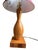 Artisan-crafted bowling pin lamp featuring a solid maple pedestal base and an original signed Dale Tiffany shade. A rare...
