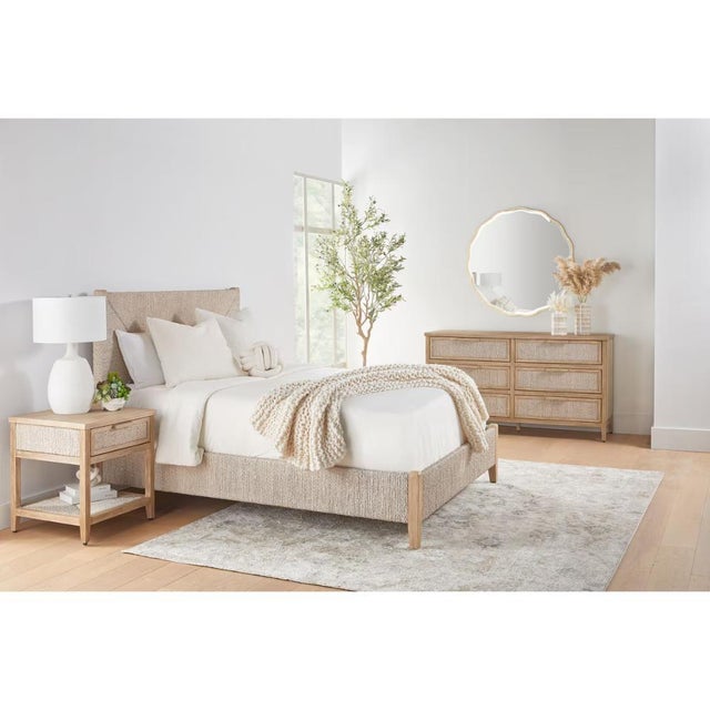 The Malay 6-Drawer Double Dresser brings coastal elegance into your bedroom with a white wash finish and natural gray...