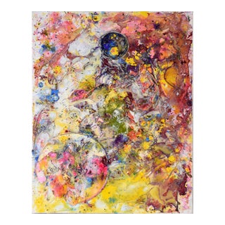 Floating Bubbles - Abstract Expressionist Composition in Acrylic on Canvas by Charles David Francis For Sale