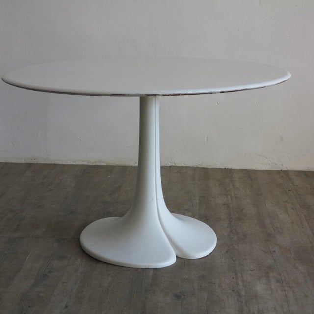 Mid-Century Modern Vintage French Wood & Plastic Coffee Table, 1960s For Sale - Image 3 of 5