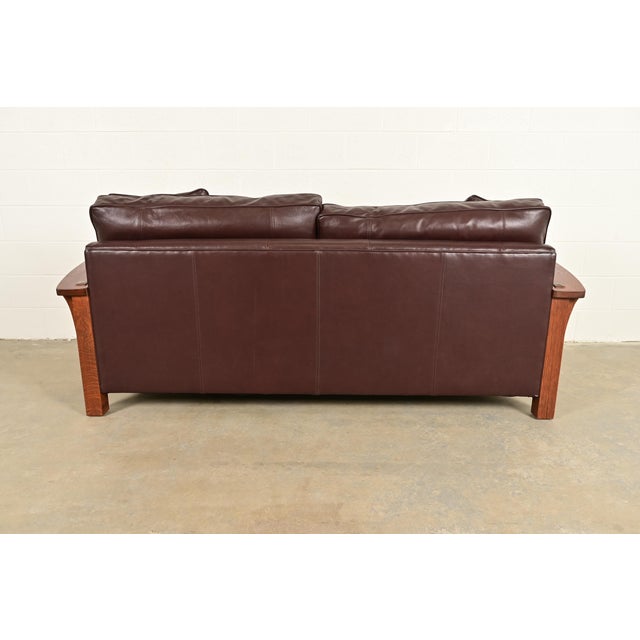 L. & J. G. Stickley Mission Oak Arts & Crafts Sofa For Sale - Image 9 of 11