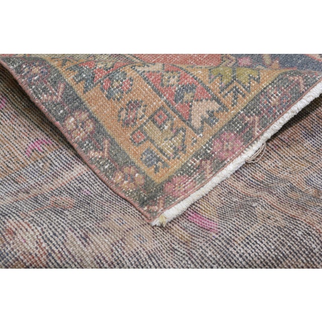Turkish Vintage Turkish Anatolian Hand Knotted Wool Rug, 4'1x8'7 For Sale - Image 3 of 4