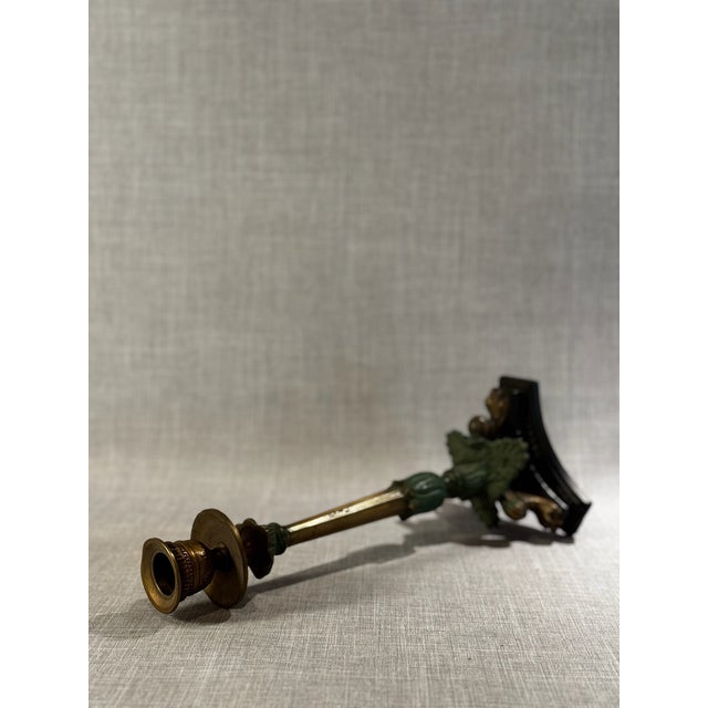 19th Century Italian Gilt Bronze and Patinated Brass Neoclassical Candlestick For Sale In Los Angeles - Image 6 of 9