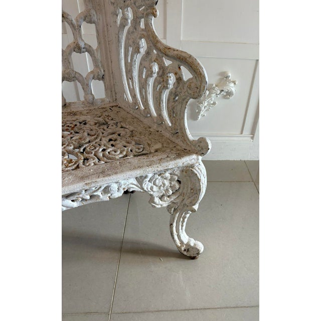 Antique Victorian Ornate Garden Seat in Cast Iron, 1850 For Sale - Image 4 of 12