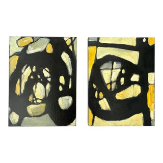 Signed Abstract Art Pieces - Set of 2 For Sale
