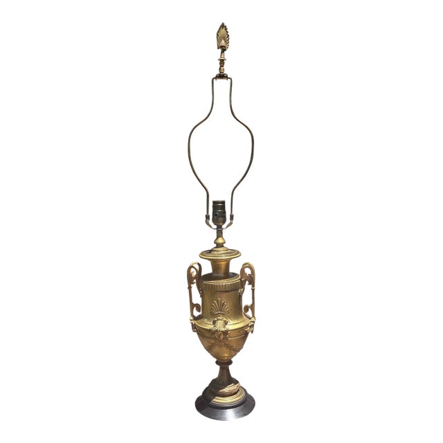 Antique French Gilt Bronze Table Lamp For Sale