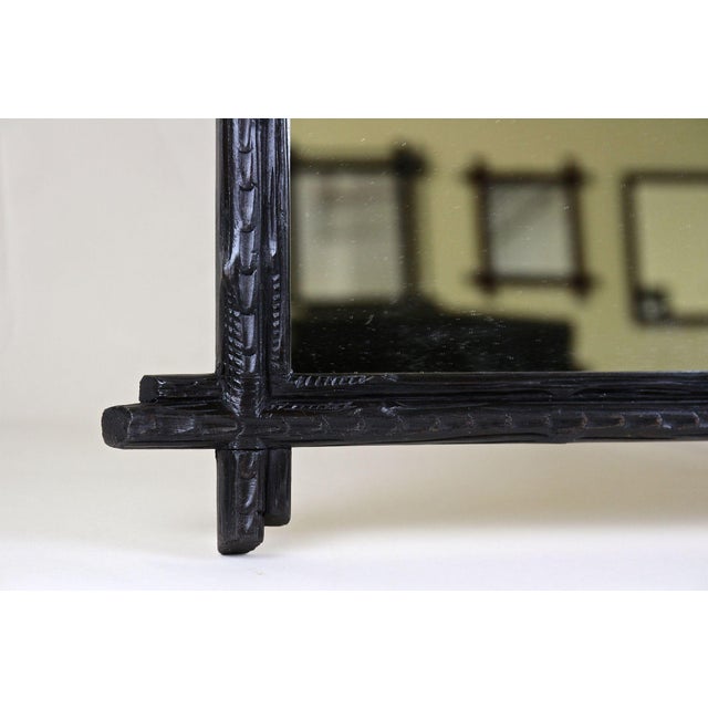 Austrian Black Forest Rustic Wall Mirror with Carved Oak Leaves, 1880 For Sale - Image 9 of 18