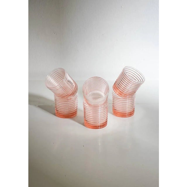 Pink Art Deco Murano Glasses by Mariana Iskra, Set of 6 For Sale - Image 8 of 10