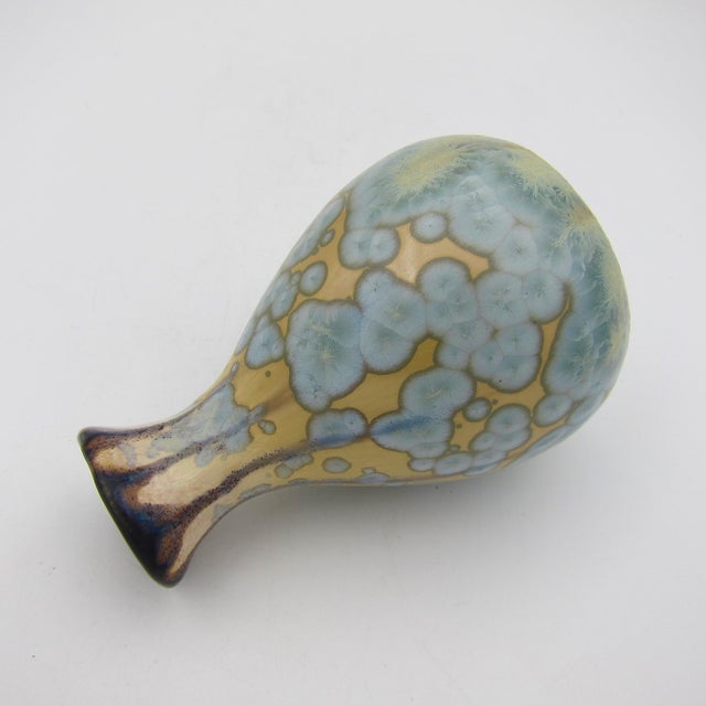 French Desvres Fourmaintraux Crystalline Vase C. 1930 For Sale - Image 4 of 11