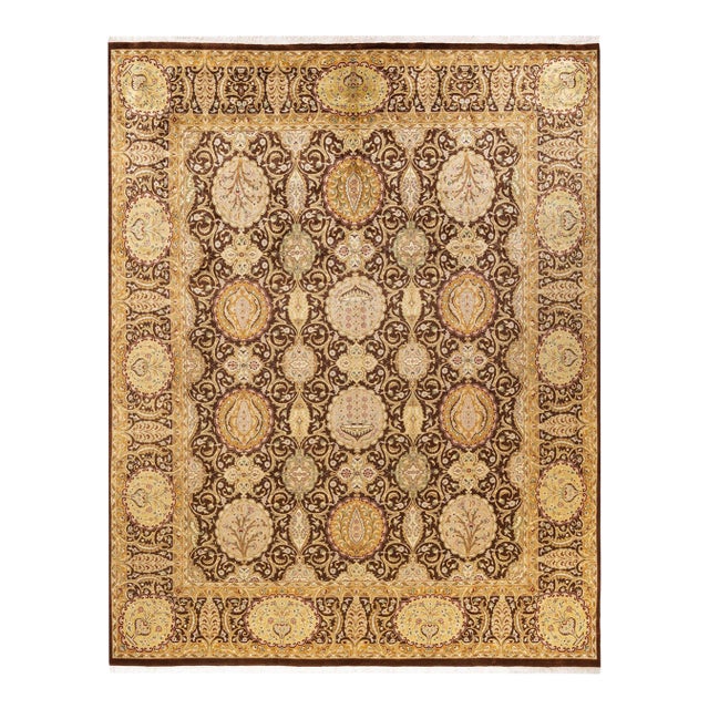 Mogul Hand-Knotted Area Rug - Brown, 8' 1" x 10' 4" For Sale