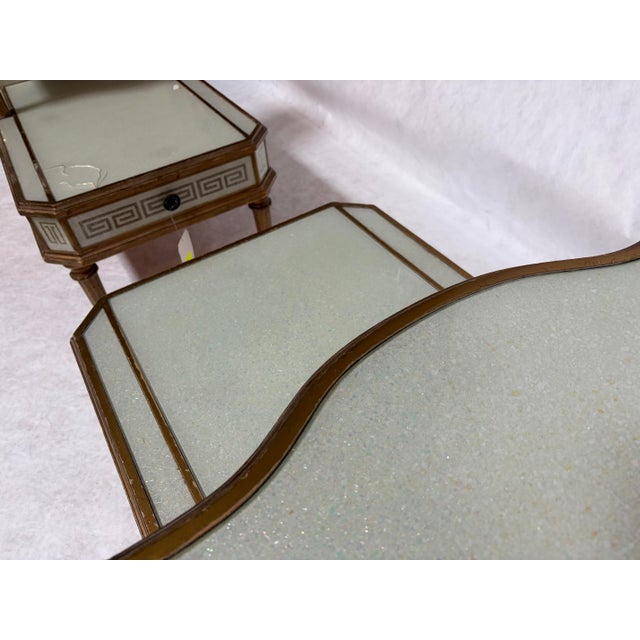 Mid 20th Century A Pair of Reverse-Painted and Opalescent Nightstands For Sale - Image 14 of 18