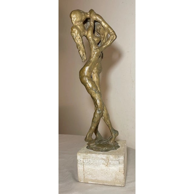 Metal Large Vintage Milton Elting Hebald American Embrace Bronze Nude Sculpture Statue For Sale - Image 7 of 15
