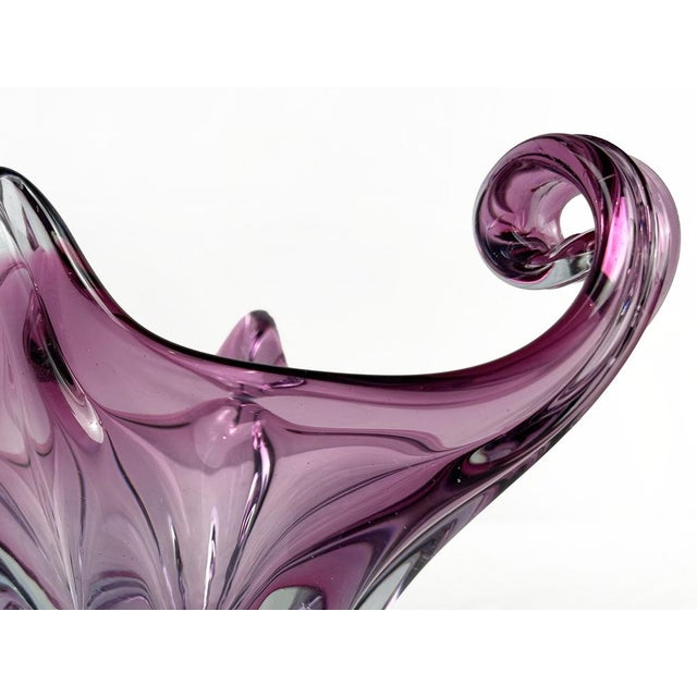 A captivating Venetian art glass sculpture bowl, made on the island of Murano, near Venice, Italy. Attributed to Cristallo...