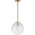Transitional Thomas O'Brien for Visual Comfort Signature Katie Globe Pendant in Hand-Rubbed Antique Brass with Clear Glass For Sale - Image 3 of 4