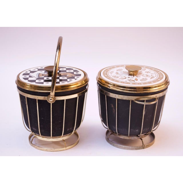 Duo of MidCentury Decorative Ice Buckets by Briard Chairish