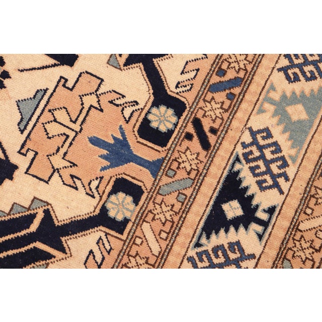 Bohemian Kargahi 1980's Beige/Blue Wool Rug - 5'6'' X 9'2'' For Sale In New York - Image 6 of 10