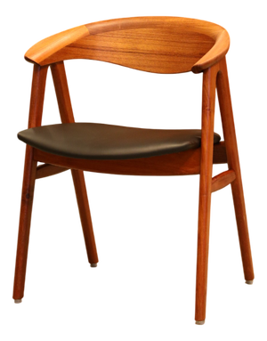 Vintage Danish Model 52 Armchair in Teak and Leather by Erik Kirkegaard for Høng Stolefabrik, 1960s