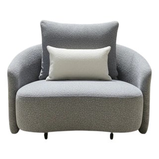 Serene Outdoor Modern Armchair Grey Bouclé - Gray Fabric For Sale