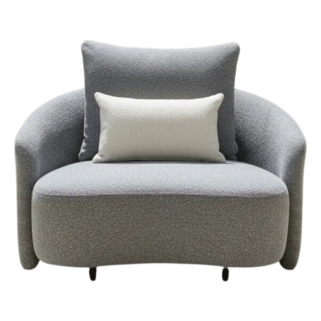 Serene Outdoor Modern Armchair Grey Bouclé - Gray Fabric For Sale